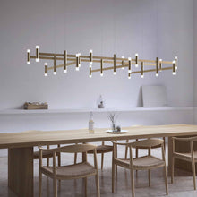 Load image into Gallery viewer, Systema Staccato™ LED Rectangle Pendant Light in dining room.