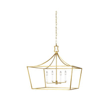 Load image into Gallery viewer, Southold Linear Chandelier in 4-Light/Burnished Brass.