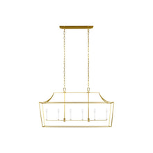 Load image into Gallery viewer, Southold Linear Chandelier in Brass.