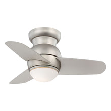 Load image into Gallery viewer, Spacesaver LED Ceiling Fan in Brushed Steel / Etched Opal.
