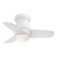 Load image into Gallery viewer, Spacesaver LED Ceiling Fan in White / Etched Opal.