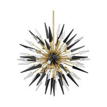 Load image into Gallery viewer, Sparta Chandelier in 12-Light/Aged Brass.