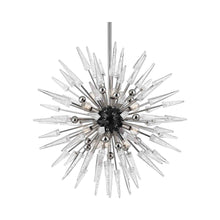 Load image into Gallery viewer, Sparta Chandelier in 12-Light/Polished Nickel/Clear.