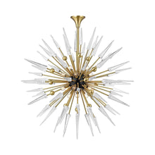 Load image into Gallery viewer, Sparta Chandelier in 18-Light/Aged Brass/Clear.