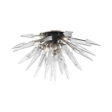 Load image into Gallery viewer, Sparta Semi-Flush Mount Ceiling Light in Polished Nickel/Clear.