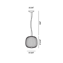 Load image into Gallery viewer, Spokes 2 LED Pendant Light - line drawing.