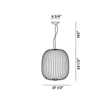 Load image into Gallery viewer, Spokes 2 LED Pendant Light - line drawing.