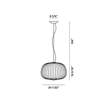 Load image into Gallery viewer, Spokes 3 LED Pendant Light - line drawing.
