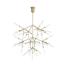 Load image into Gallery viewer, Spur Grande LED Chandelier in Aged Brass.
