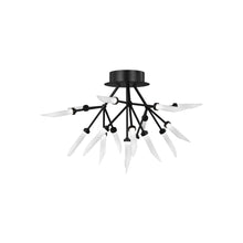 Load image into Gallery viewer, Spur LED Semi Flush Mount Ceiling Light in Matte Black.