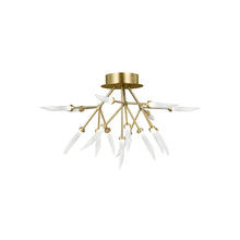 Load image into Gallery viewer, Spur LED Semi Flush Mount Ceiling Light in Aged Brass.