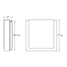 Load image into Gallery viewer, SQR Outdoor LED Wall Light - line drawing.