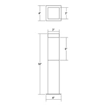 Load image into Gallery viewer, Square Column™ LED Bollard - line drawing.
