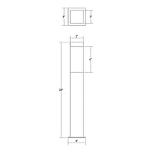 Load image into Gallery viewer, Square Column™ LED Bollard - line drawing.