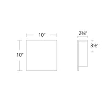 Load image into Gallery viewer, Square Outdoor LED Wall Light- line drawing.