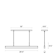 Load image into Gallery viewer, Stiletto LED Pendant Light - line drawing.