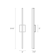 Load image into Gallery viewer, Stiletto LED Bath Vanity Light - line drawing.
