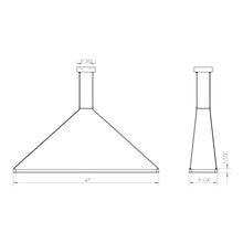 Load image into Gallery viewer, Stix Rectangle LED Pendant Light - line drawing.