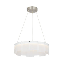Load image into Gallery viewer, Stratos LED Chandelier in Frost/Satin Nickel.