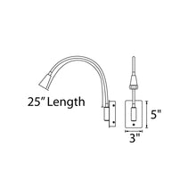 Load image into Gallery viewer, Stretch LED Adjustable Wall Light - line drawing.