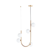 Load image into Gallery viewer, Contour LED Pendant Light in Heritage Brass (5-Light).