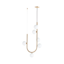 Load image into Gallery viewer, Contour LED Pendant Light in Heritage Brass (6-Light).