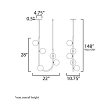 Load image into Gallery viewer, Contour LED Pendant Light - line drawing.