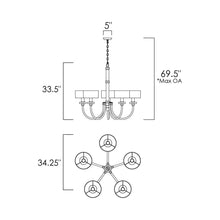 Load image into Gallery viewer, Manhattan Chandelier - line drawing.