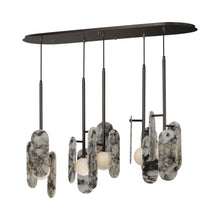 Load image into Gallery viewer, Megalith LED Multi Light Pendant Light in Striae Arya/Brushed Bronze.