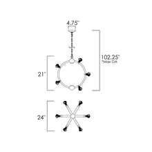 Load image into Gallery viewer, Norma Jeane LED Pendant Light - line drawing.