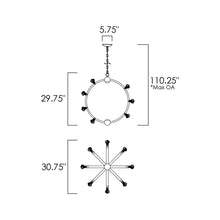 Load image into Gallery viewer, Norma Jeane LED Pendant Light - line drawing.