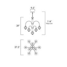 Load image into Gallery viewer, Wilshire LED Chandelier - line drawing.