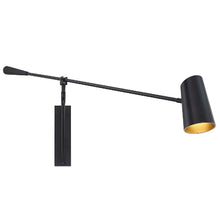Load image into Gallery viewer, Stylus LED Wall Light in Black and Gold.