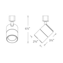 Load image into Gallery viewer, Summit LED202 LED Track Head - line drawing.