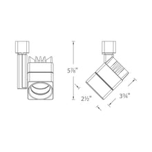 Load image into Gallery viewer, Summit LED207 LED Track Head - line drawing.