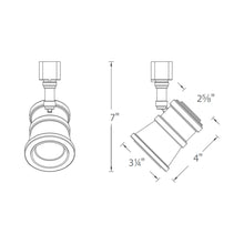 Load image into Gallery viewer, Summit LED208 LED Track Head - line drawing.
