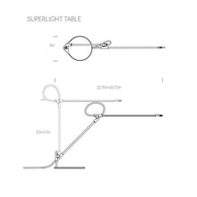 Load image into Gallery viewer, Superlight LED Table Lamp - line drawing.