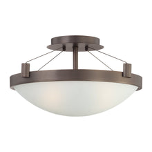 Load image into Gallery viewer, Suspended Semi-Flush Mount Ceiling Light in Copper Bronze Patina.