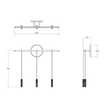 Load image into Gallery viewer, Suspenders® Bar LED Wall Light - line drawing.