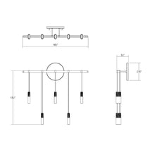 Load image into Gallery viewer, Suspenders® Bar LED Wall Light - line drawing.