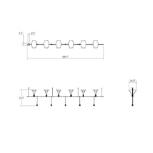 Load image into Gallery viewer, Suspenders® In-Line Linear LED Pendant Light - line drawing.