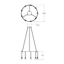 Load image into Gallery viewer, Suspenders® Ring LED Pendant Light - line drawing.