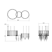 Load image into Gallery viewer, Suspenders® Ring LED Pendant Light - line drawing.