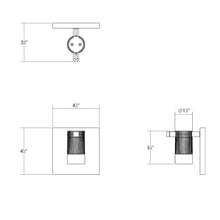Load image into Gallery viewer, Suspenders® Standard Single LED Wall Light - line drawing.
