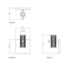 Load image into Gallery viewer, Suspenders® Standard Single LED Wall Light - line drawing.