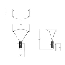 Load image into Gallery viewer, Suspenders® Standard Single LED Wall Light - line drawing.