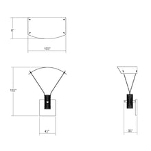 Load image into Gallery viewer, Suspenders® Standard Single LED Wall Light - line drawing.