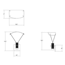 Load image into Gallery viewer, Suspenders® Standard Single LED Wall Light - line drawing.