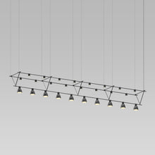 Load image into Gallery viewer, Suspenders® Triangle Truss Linear LED Suspension Light in Detail.