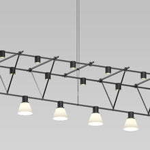 Load image into Gallery viewer, Suspenders® Triangle Truss Linear LED Suspension Light in Detail.
